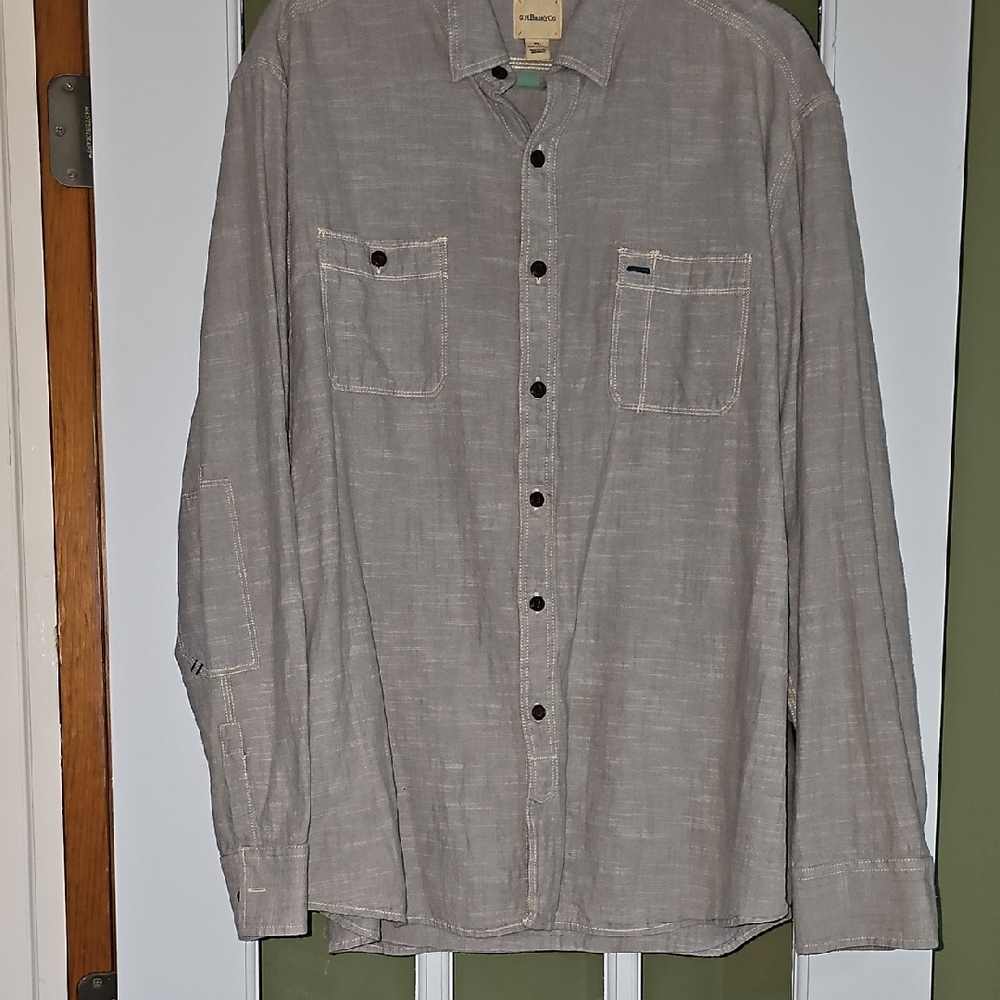 VINTAGE G.H. Bass & Co. Blue Casual Button-Down Shirt denim Xlarge Men Retro